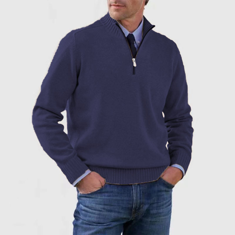Herrenpullover mit halbem Reißverschluss für Männer