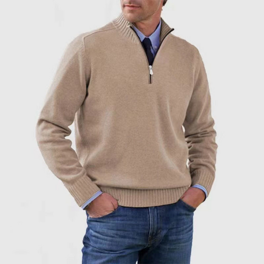 Herrenpullover mit halbem Reißverschluss für Männer