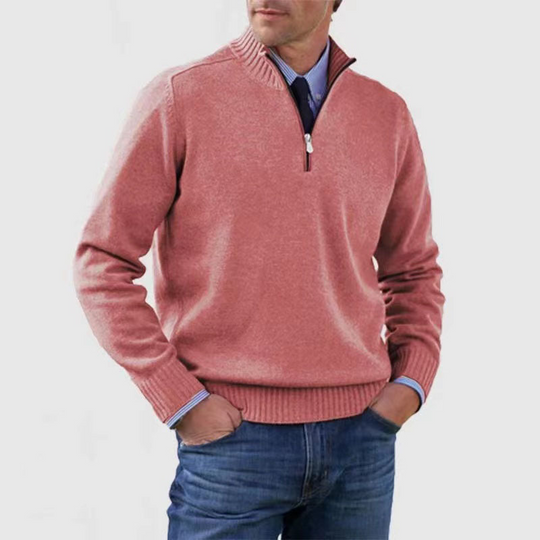 Herrenpullover mit halbem Reißverschluss für Männer