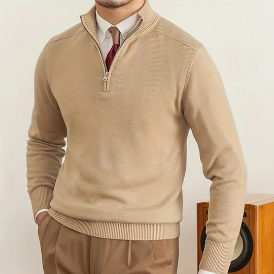 Hochkragen Pullover mit Halbzip für Damen