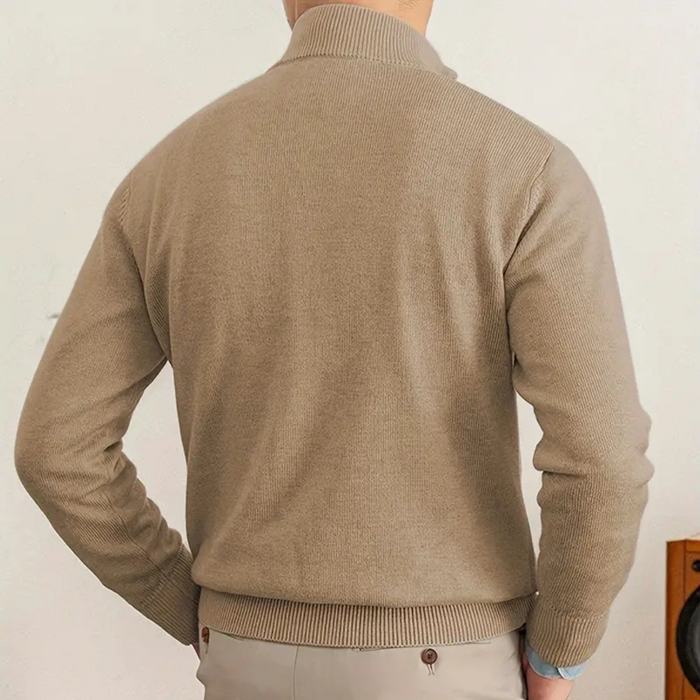 Hochkragen Pullover mit Halbzip für Damen