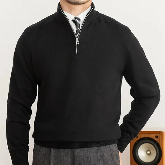 Hochkragen Pullover mit Halbzip für Damen