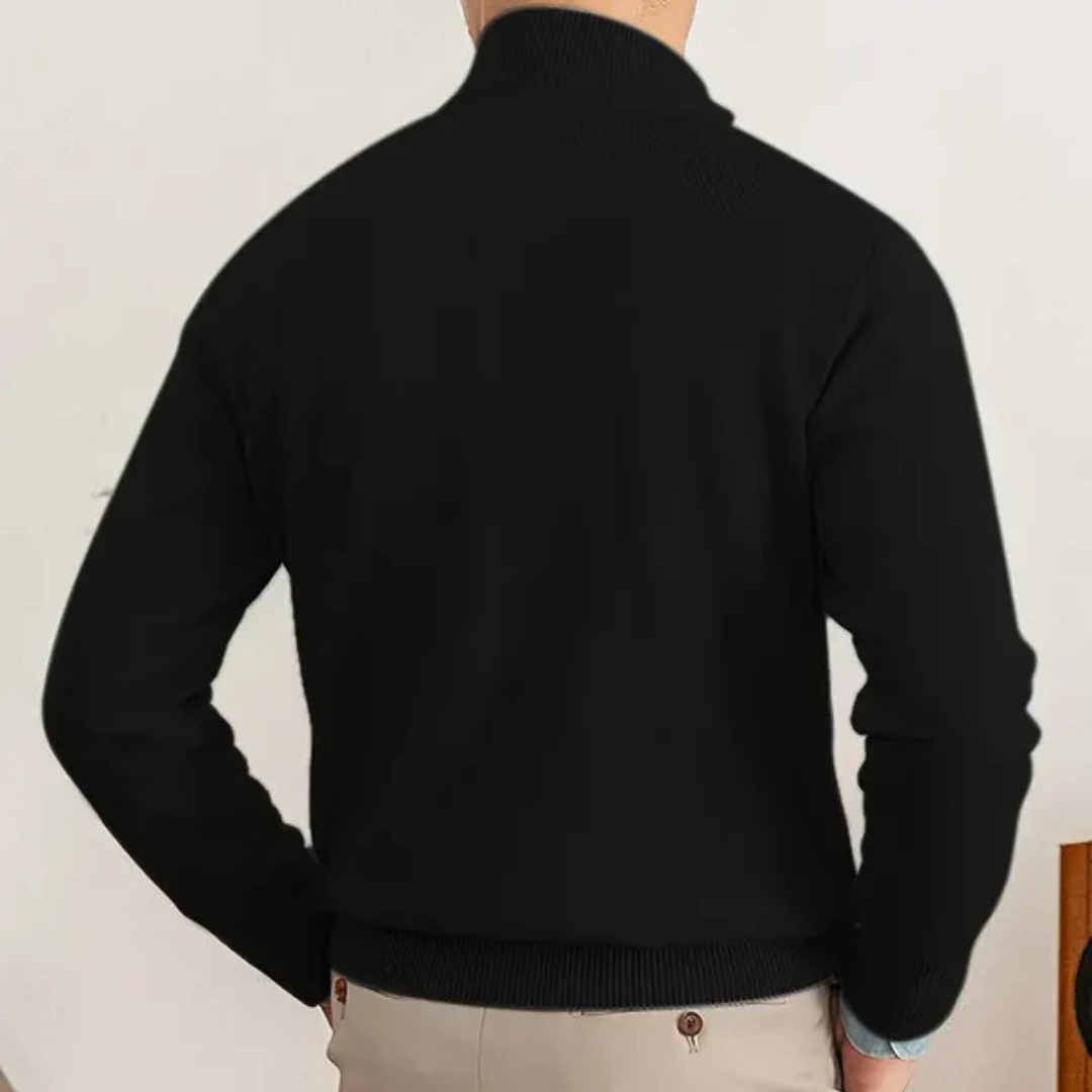 Hochkragen Pullover mit Halbzip für Damen