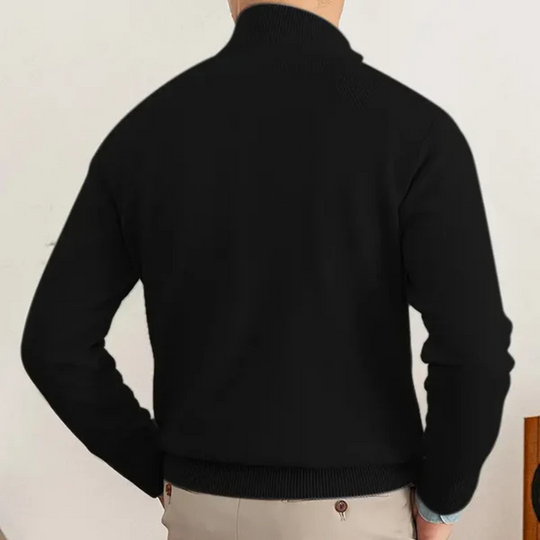 Hochkragen Pullover mit Halbzip für Damen