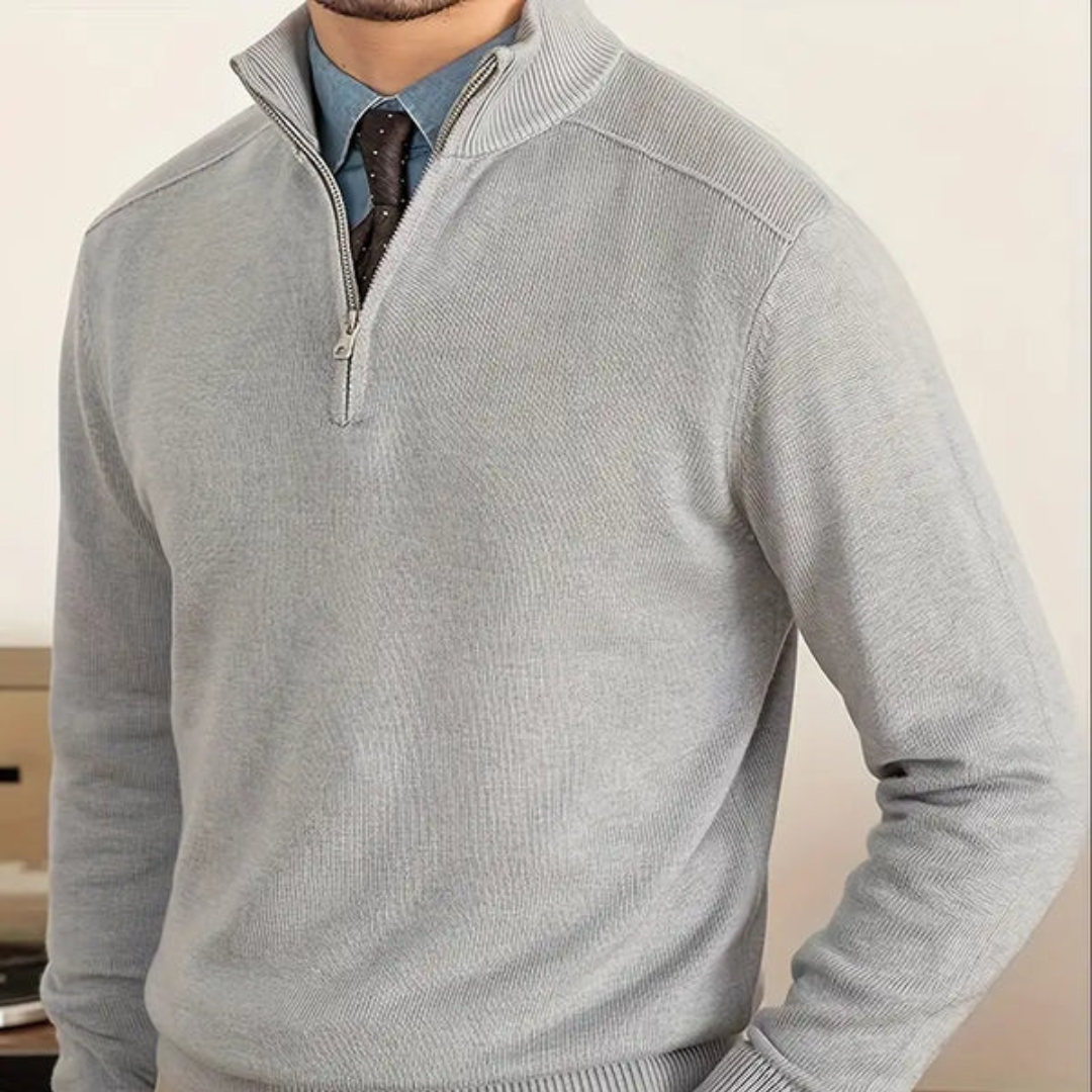 Hochkragen Pullover mit Halbzip für Damen