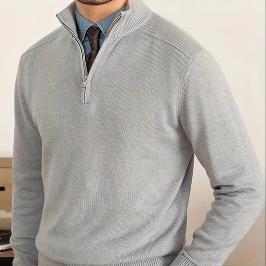 Hochkragen Pullover mit Halbzip für Damen