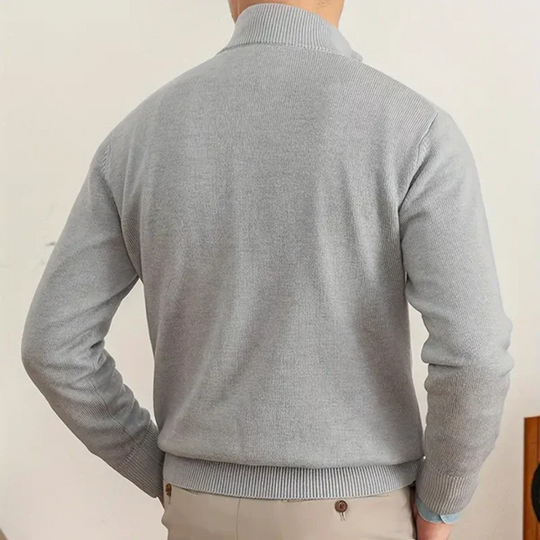 Hochkragen Pullover mit Halbzip für Damen