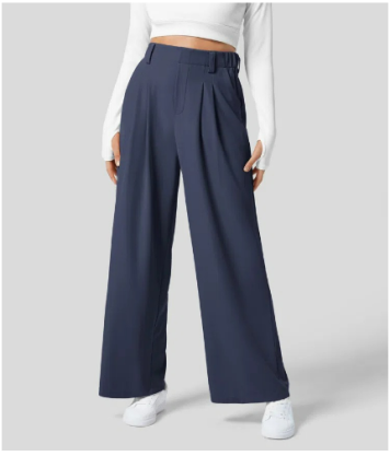 Hohe Taille Stoffhose mit Geradem Bein für Damen