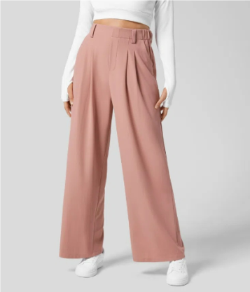 Hohe Taille Stoffhose mit Geradem Bein für Damen