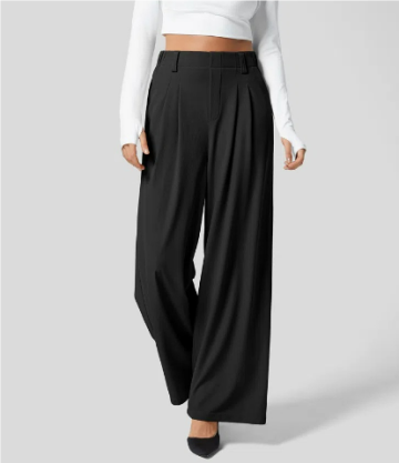 Hohe Taille Stoffhose mit Geradem Bein für Damen