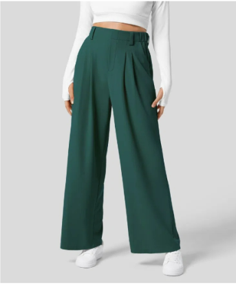 Hohe Taille Stoffhose mit Geradem Bein für Damen
