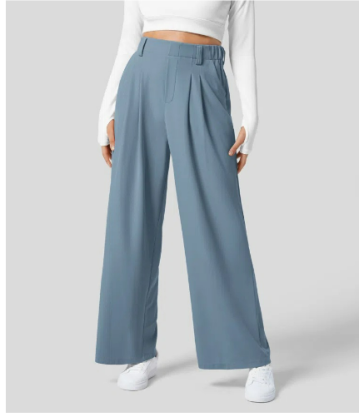Hohe Taille Stoffhose mit Geradem Bein für Damen