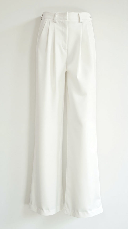 Hose mit weitem Bein und hohem Bund für Damen