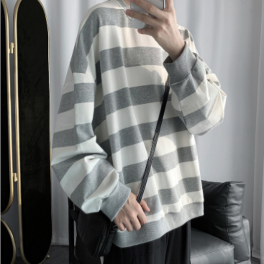 Kapuzenpullover mit nautischen Streifen für Damen