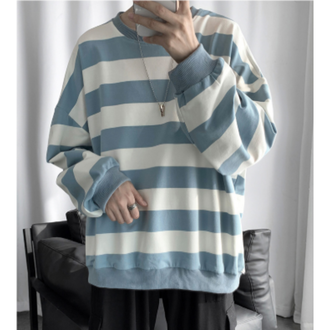 Kapuzenpullover mit nautischen Streifen für Damen