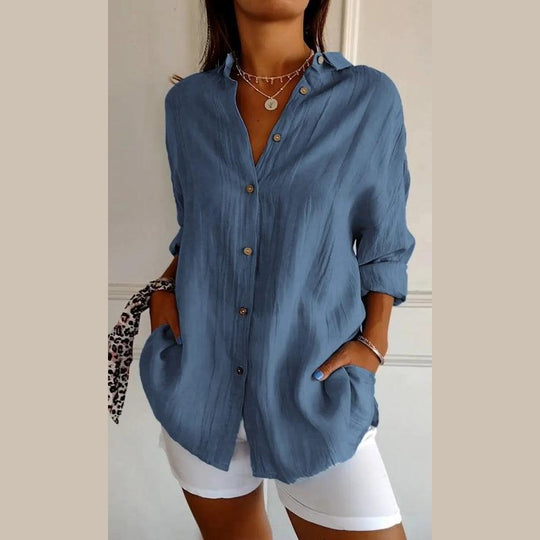 Klassische Bluse mit Knopfleiste für Damen