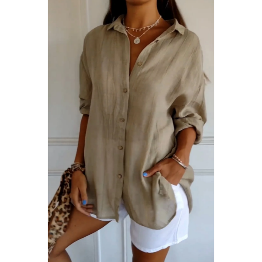 Klassische Bluse mit Knopfleiste für Damen
