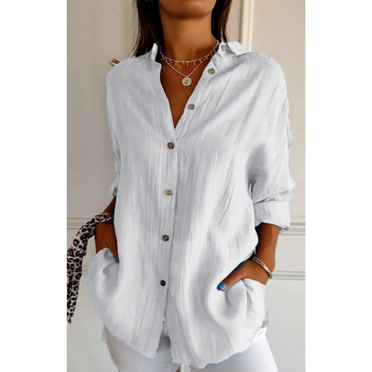 Klassische Bluse mit Knopfleiste für Damen
