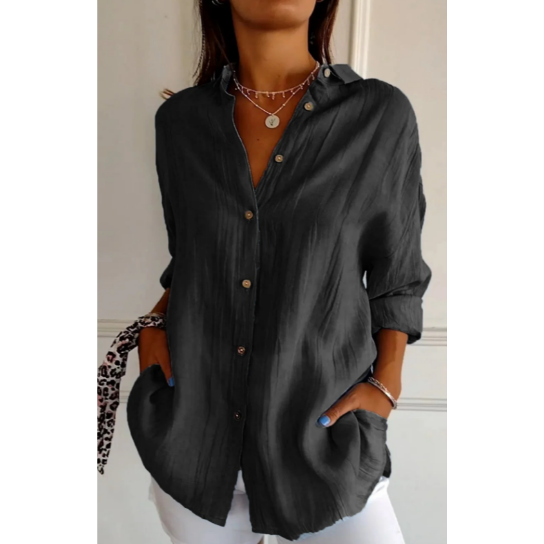 Klassische Bluse mit Knopfleiste für Damen