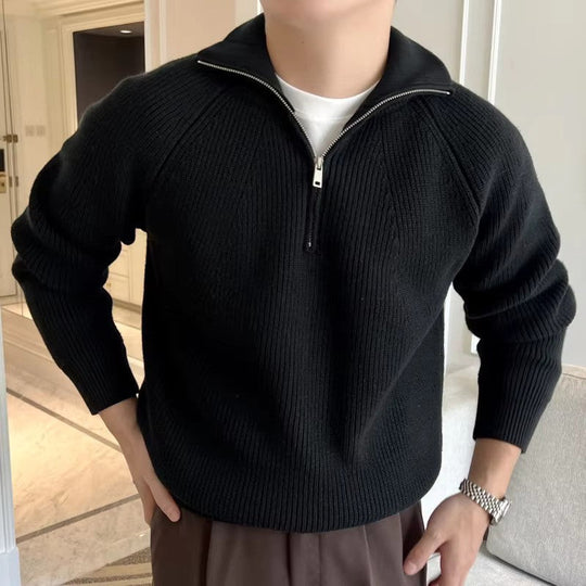Langarm Pullover mit Viertelzip für Herren