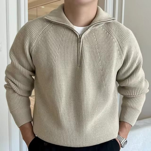 Langarm Pullover mit Viertelzip für Herren