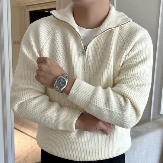 Langarm Pullover mit Viertelzip für Herren