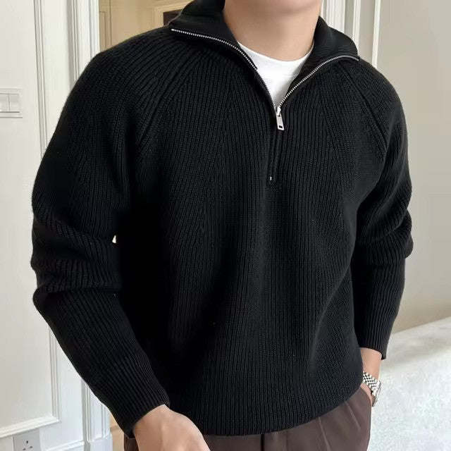 Langarm Pullover mit Viertelzip für Herren