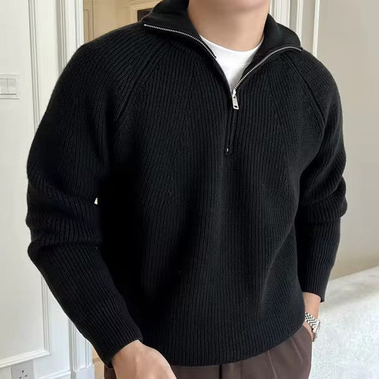 Langarm Pullover mit Viertelzip für Herren