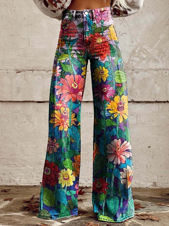 Lange Denim Hose aus Baumwolle für Damen