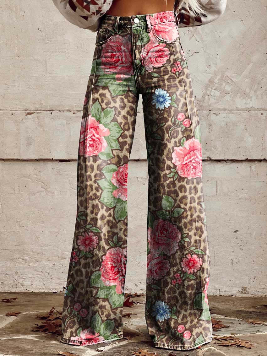 Lange Denim Hose aus Baumwolle für Damen