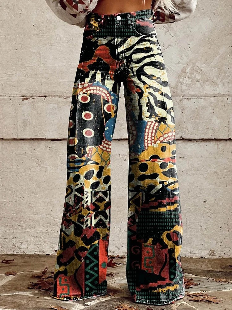 Lange Denim Hose aus Baumwolle für Damen