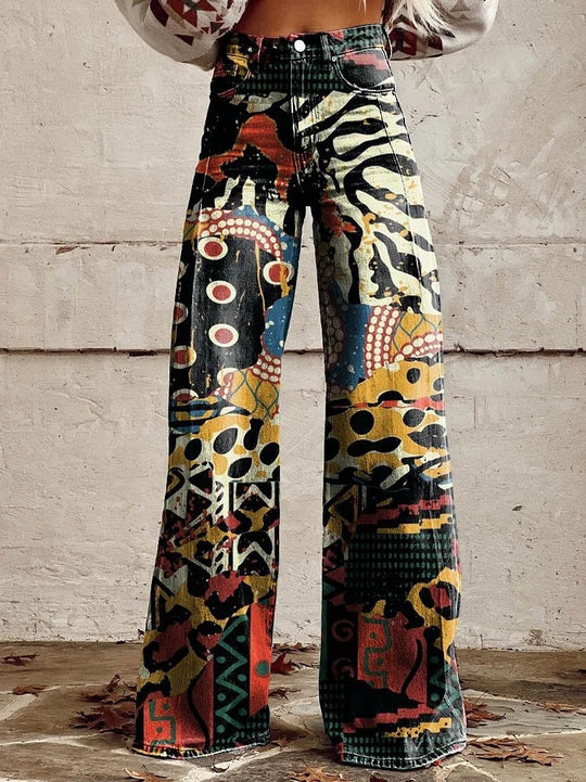 Lange Denim Hose aus Baumwolle für Damen