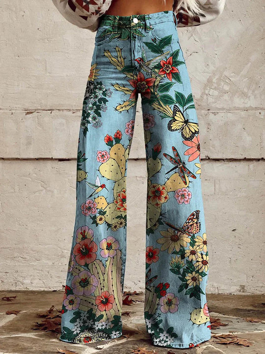 Lange Denim Hose aus Baumwolle für Damen