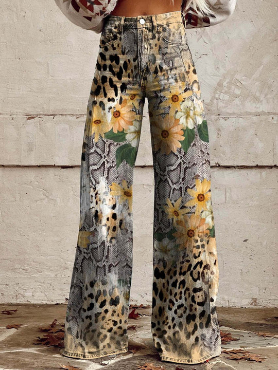 Lange Denim Hose aus Baumwolle für Damen