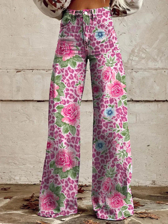 Lange Denim Hose aus Baumwolle für Damen