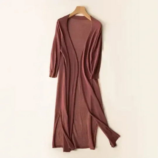Lange Strickjacke für Damen mit modernem Design