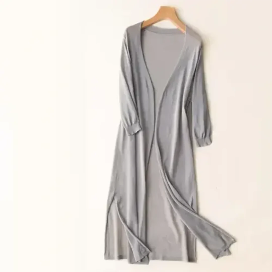 Lange Strickjacke für Damen mit modernem Design