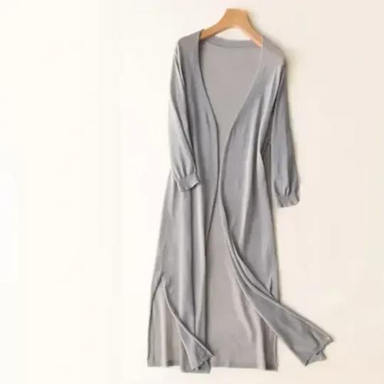 Lange Strickjacke für Damen mit modernem Design