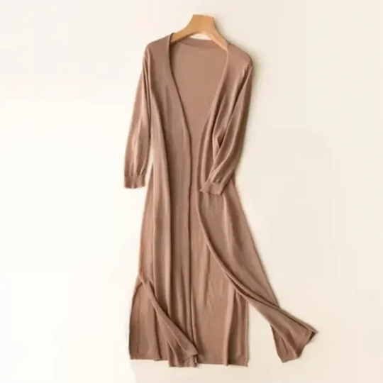Lange Strickjacke für Damen mit modernem Design