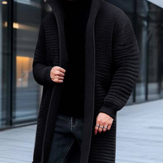 Lange Strickjacke für Herren im modernen Stil