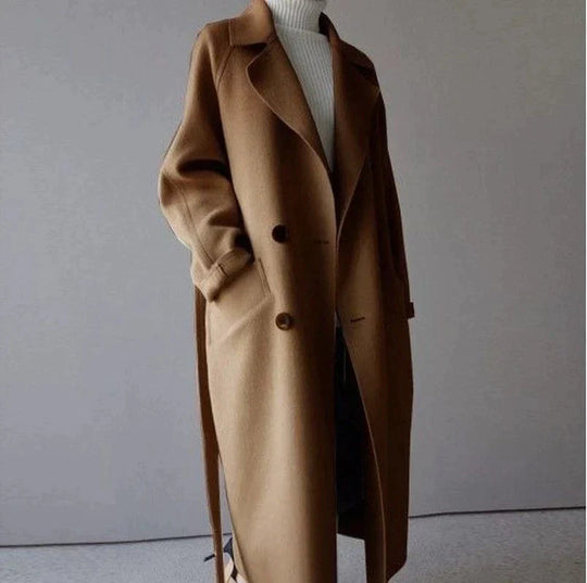 Langer Mantel für Damen mit schlichter Silhouette