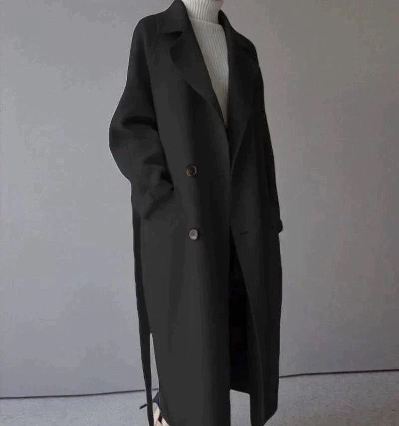 Langer Mantel für Damen mit schlichter Silhouette