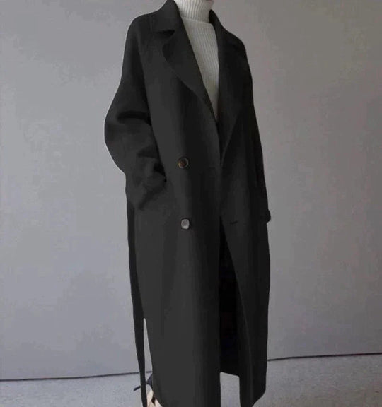 Langer Mantel für Damen mit schlichter Silhouette