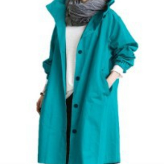 Langer Trenchcoat mit Kapuze für Damen