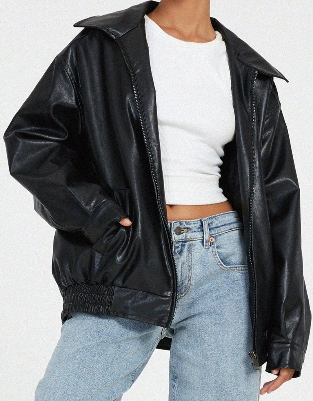 Lederjacke mit modernem Schnitt für Damen