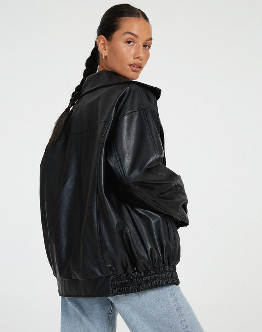 Lederjacke mit modernem Schnitt für Damen