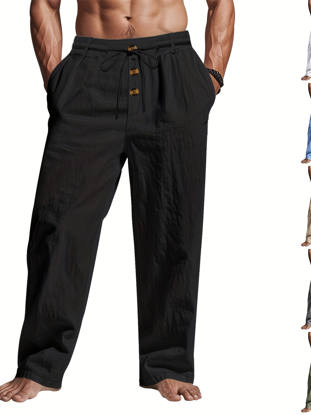 Leichte Leinenhose mit Kordelzug für Herren