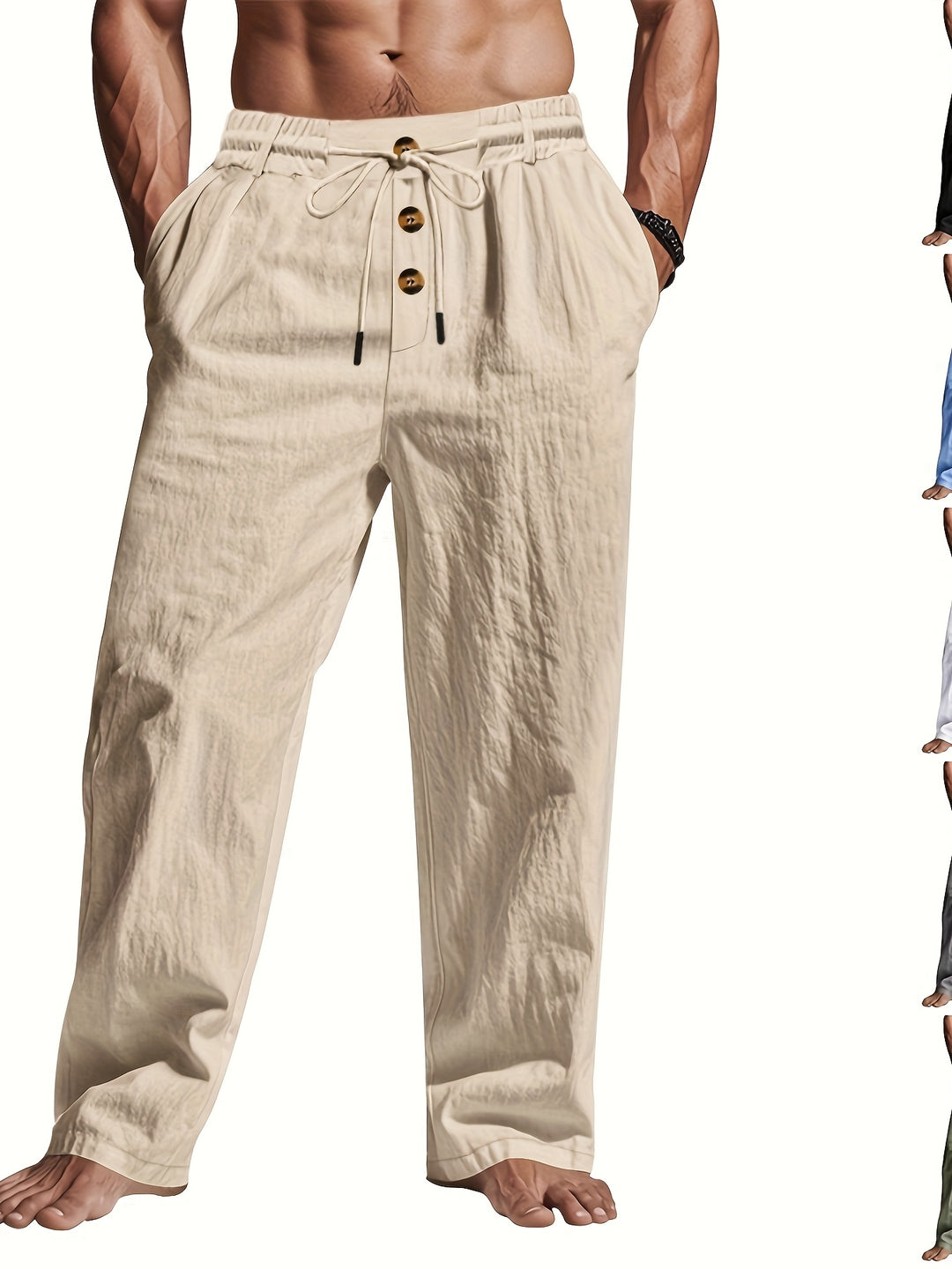 Leichte Leinenhose mit Kordelzug für Herren