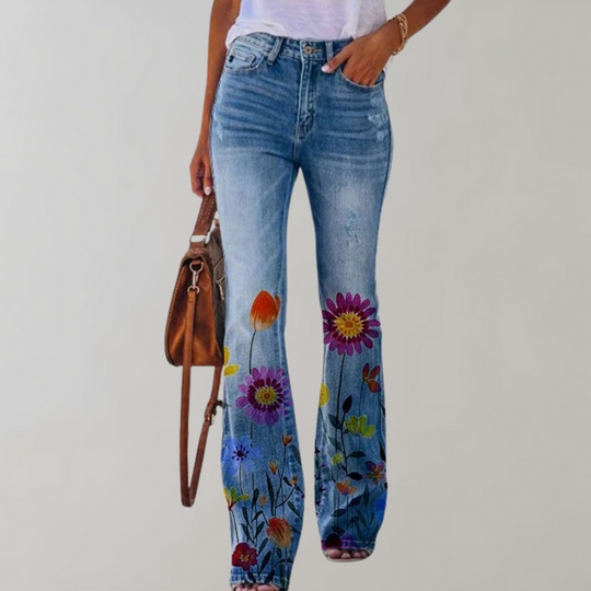 Leichte Sommer Jeans mit Print für Damen