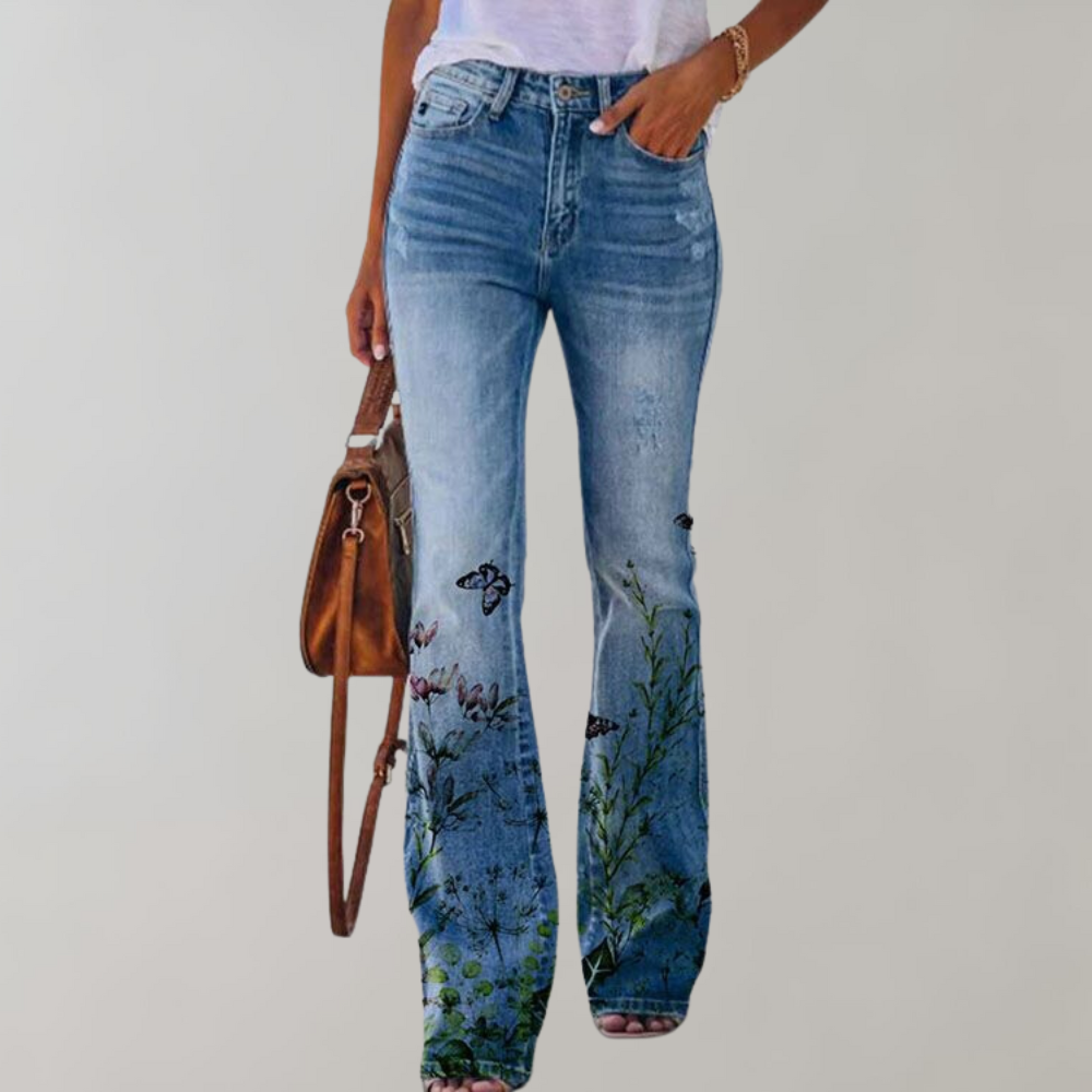 Leichte Sommer Jeans mit Print für Damen